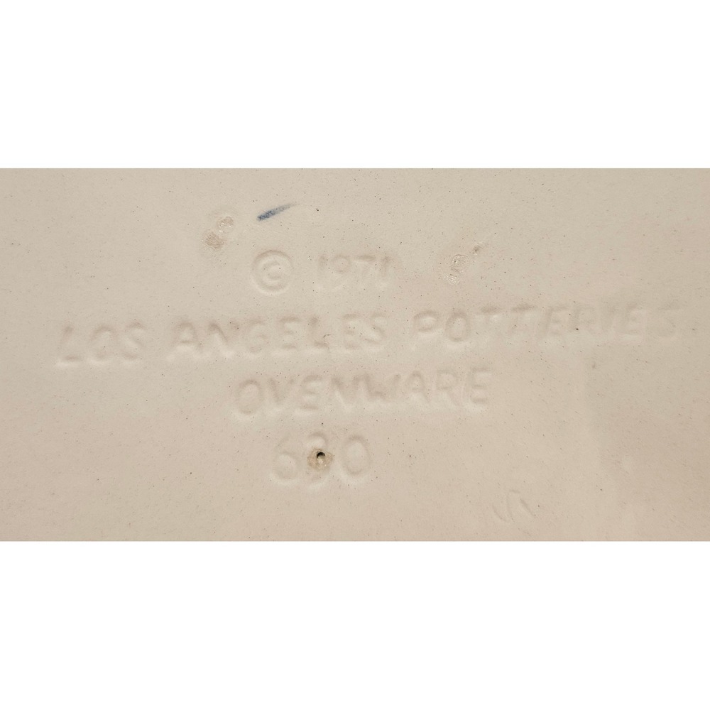 VTG 1971 Los Angeles Pottery Spongeware Pie Plate Goose Cottagecore Country 11" - Picture 7 of 7
